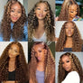 Maxglam Wig 5x5 Wear And Go Glueless Wig Ombre Highlight Water Wave Wigs 5x5 Glueless Wigs Human Hair With Elastic Band Pre Cut Pre Plucked 5x5 HD Transparent Lace Closure P4/27 Honey Blonde With Baby Hair Ombre Colored Wigs 20-28 Inch 200% Density