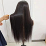 13x4 Straight Lace Frontal Wigs Human Hair Pre Plucked Bleached Knots 200% Density Natural Color
