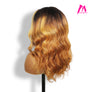 20 Inches Highlight Ombre Lace Front Wigs Human Hair Pre Plucked with Baby Hair 5x5 HD Lace Glueless Body Wave Frontal Wigs Human Hair 200% Density Honey Blonde Lace Front Wig for Women